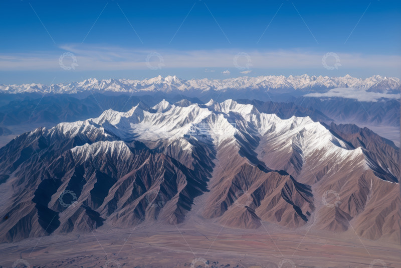 高清大图下载【趣麦麦图】航拍雪山与山脉全景