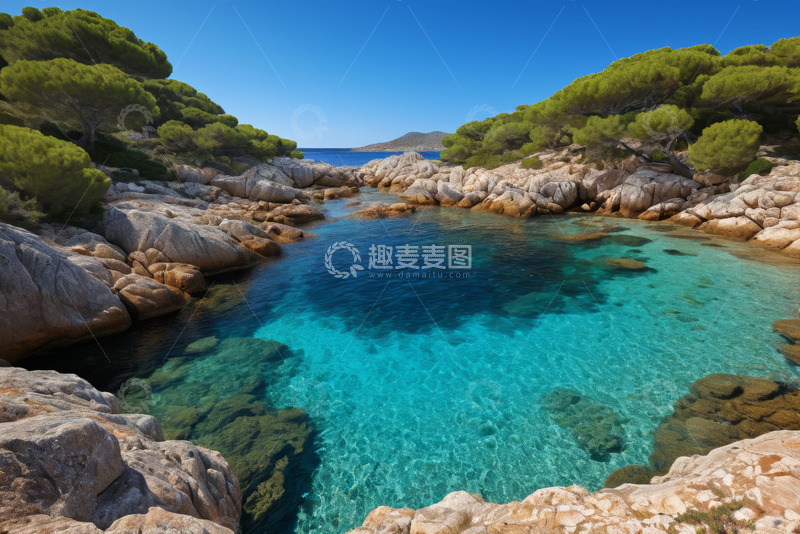 高清大图下载【趣麦麦图】海岸边清澈碧蓝水域风景