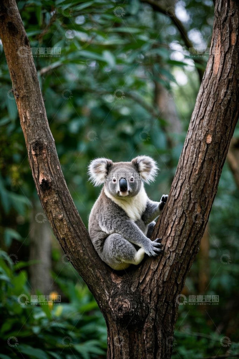 高清大图下载【趣麦麦图】树上的考拉特写