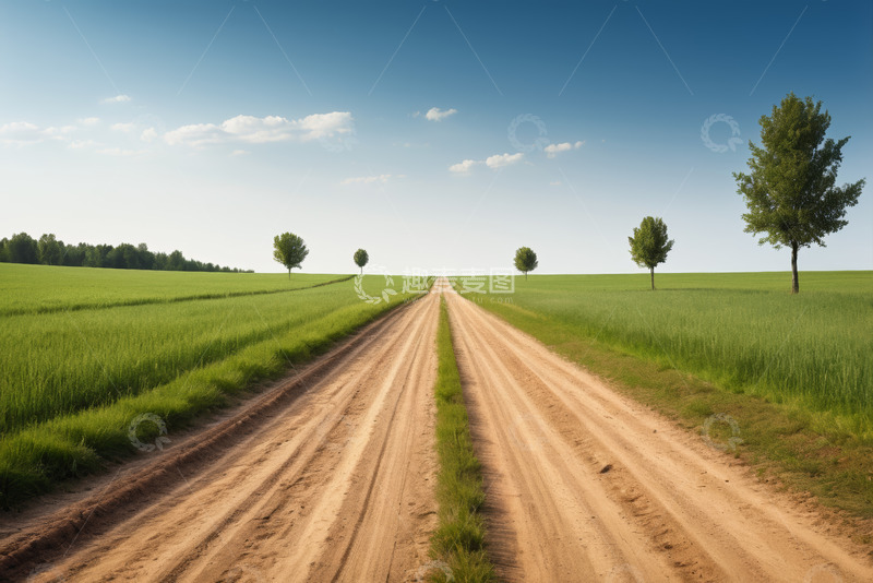 高清大图下载【趣麦麦图】田野间的土路风景