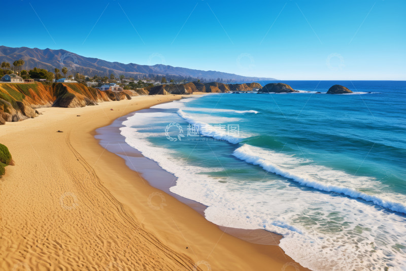 高清大图下载【趣麦麦图】海滩海岸自然风光全景