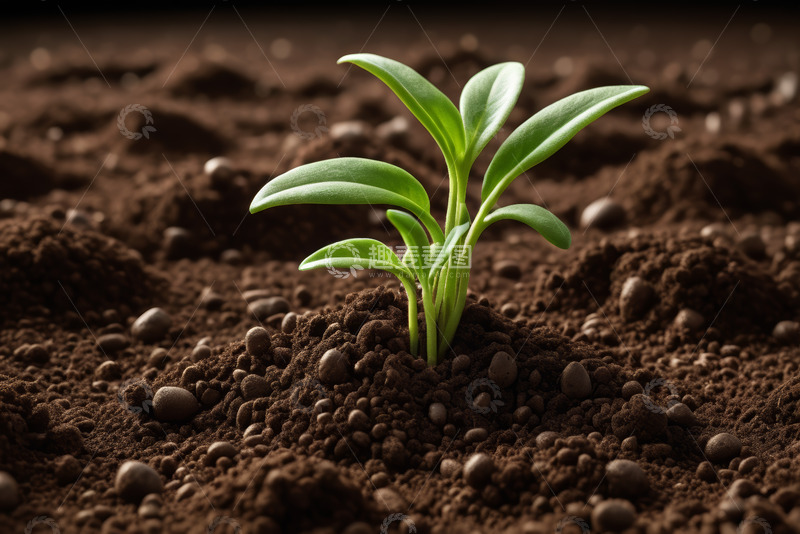 高清大图下载【趣麦麦图】土壤中生长的嫩绿植物