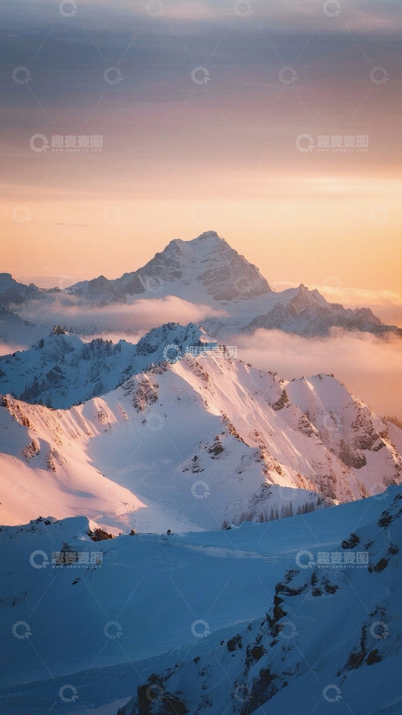 高清大图下载【趣麦麦图】-高山 雪山 云雾 