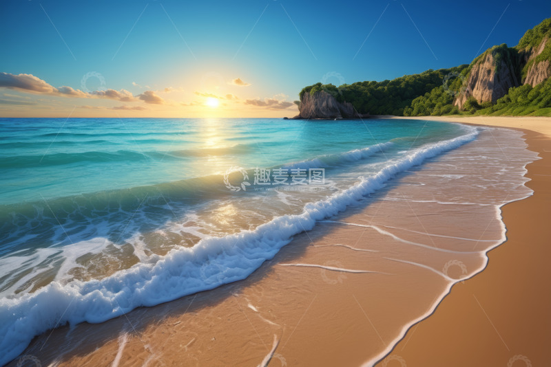 高清大图下载【趣麦麦图】海滩日落自然风光美景