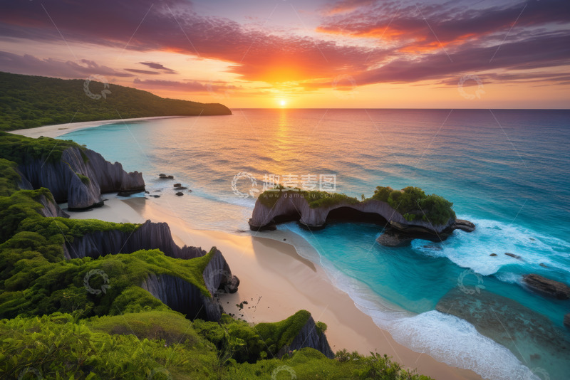 高清大图下载【趣麦麦图】海边日落自然风光