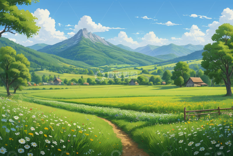 高清大图下载【趣麦麦图】田园草地自然风光场景