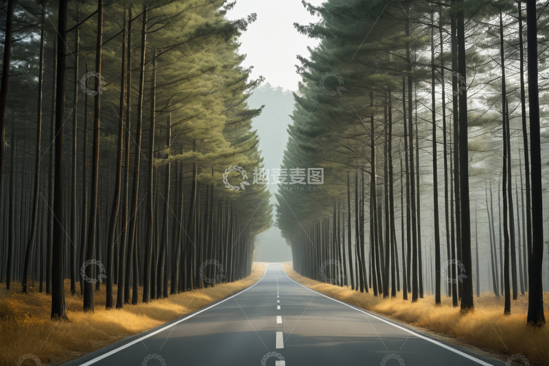 高清大图下载【趣麦麦图】林间道路自然风光