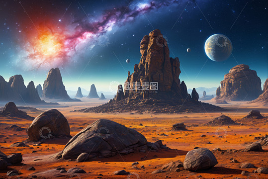外星荒漠星球景观