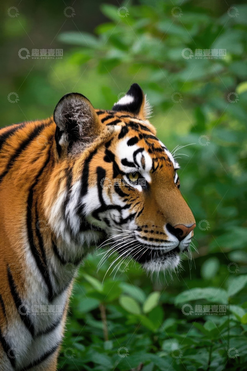 高清大图下载【趣麦麦图】森林中老虎特写