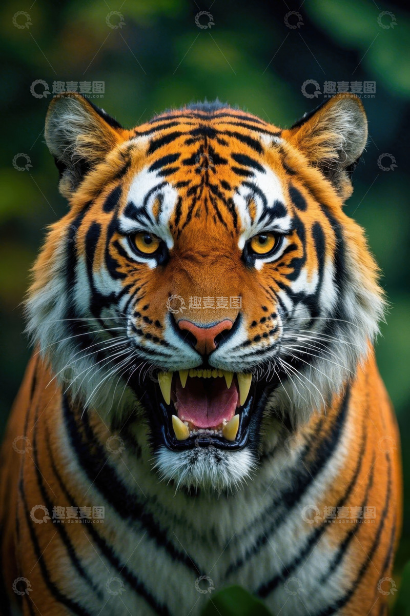 高清大图下载【趣麦麦图】咆哮的老虎特写