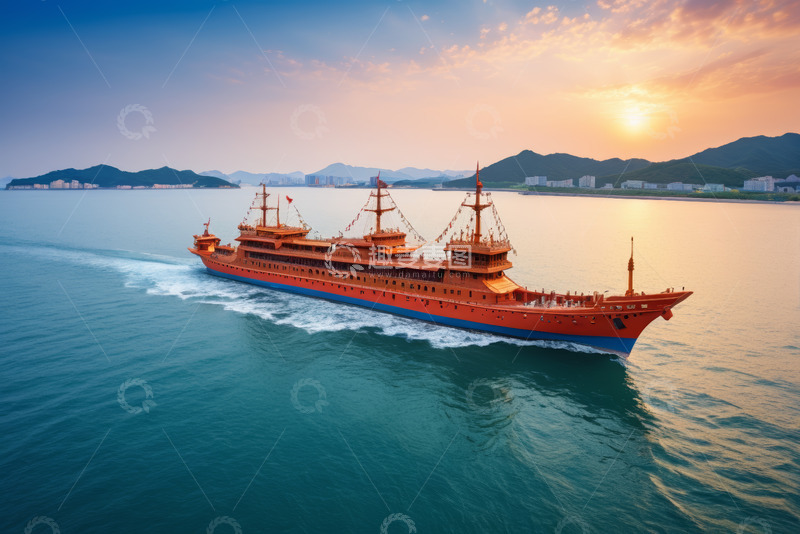 高清大图下载【趣麦麦图】海上航行的大型船只