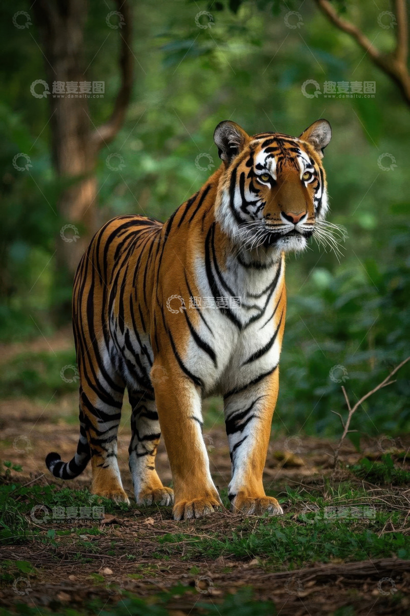 高清大图下载【趣麦麦图】森林中的老虎特写