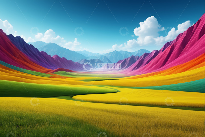 高清大图下载【趣麦麦图】多彩山丘田野自然风光