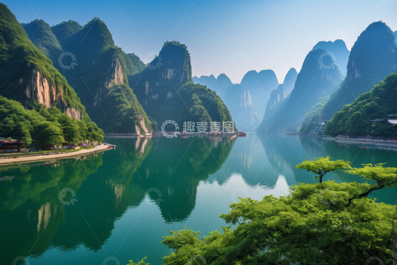 高清大图下载【趣麦麦图】漓江山水自然风光全景