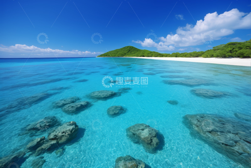 高清大图下载【趣麦麦图】热带海岛清澈海洋风光