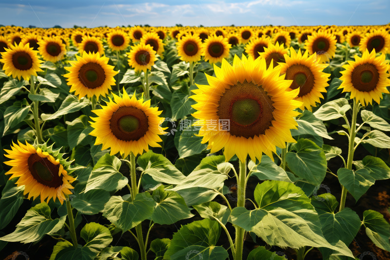 高清大图下载【趣麦麦图】向日葵农田全景
