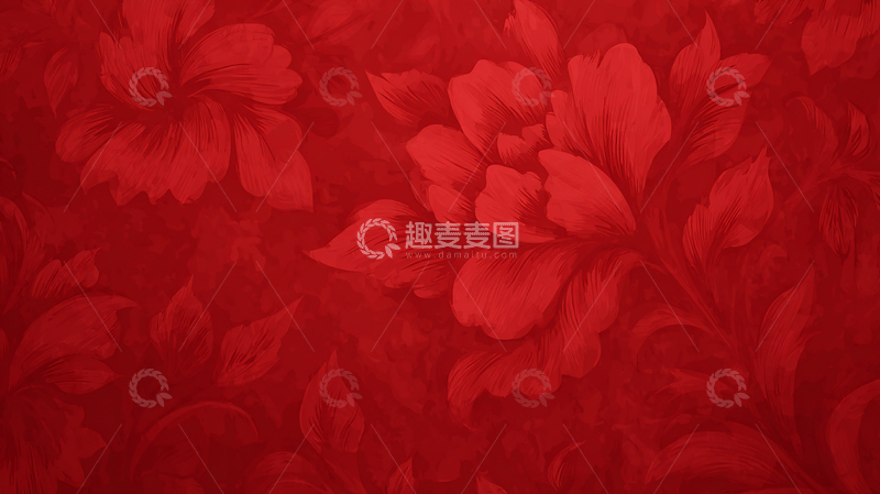 高清大图下载【趣麦麦图】红色花卉艺术背景