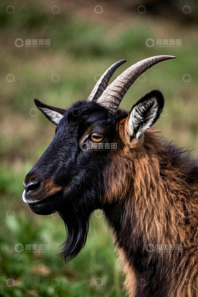 高清大图下载【趣麦麦图】山羊头部特写