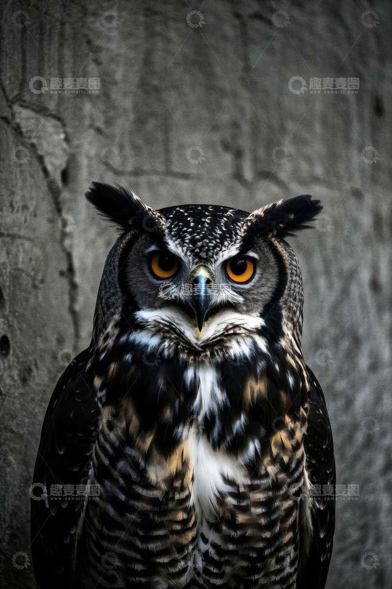 高清大图下载【趣麦麦图】特写猫头鹰凝视瞬间