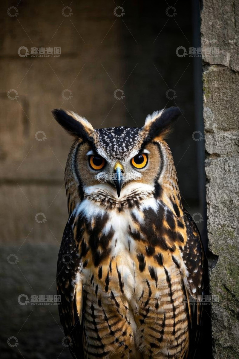 高清大图下载【趣麦麦图】猫头鹰特写
