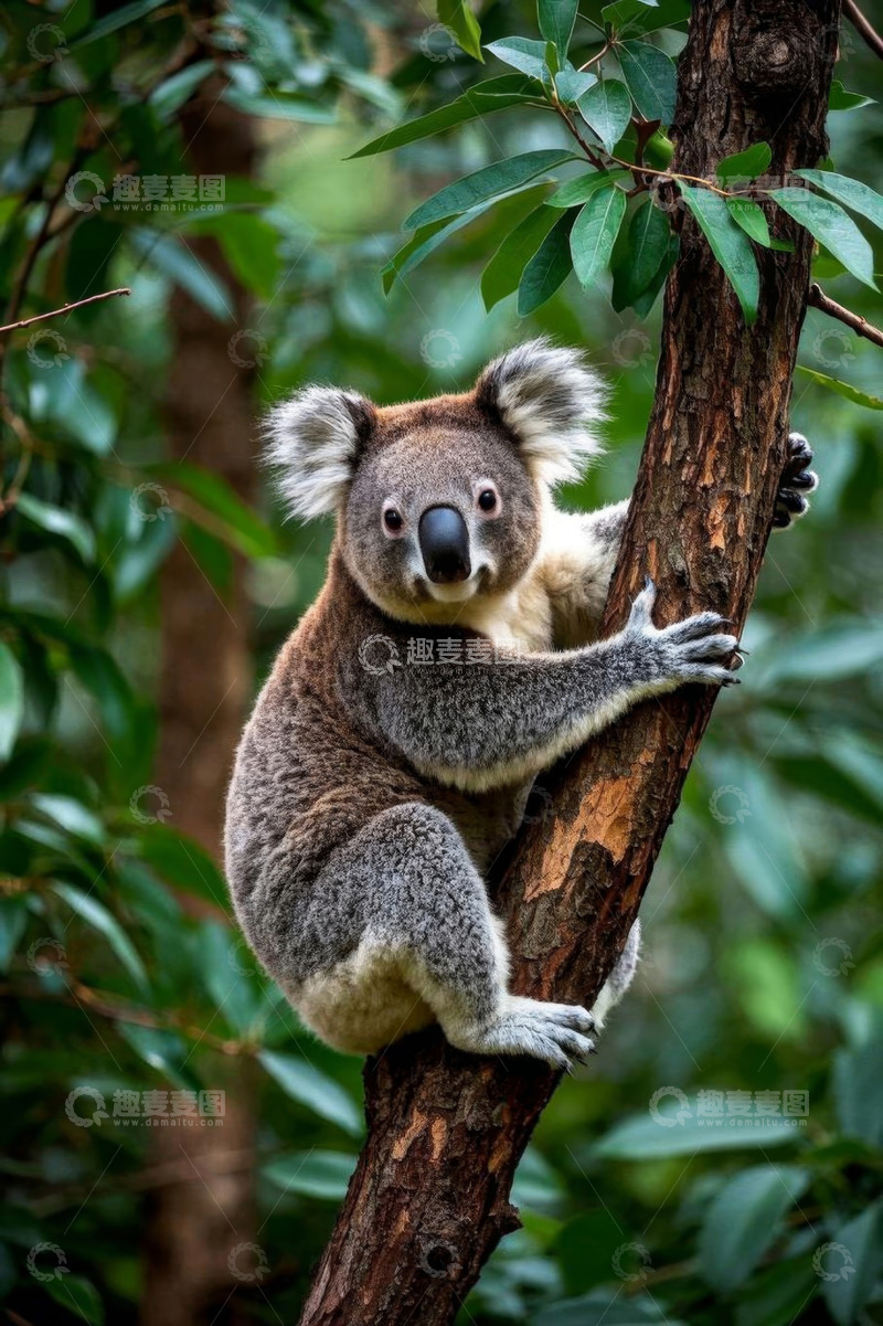 高清大图下载【趣麦麦图】树上的考拉特写