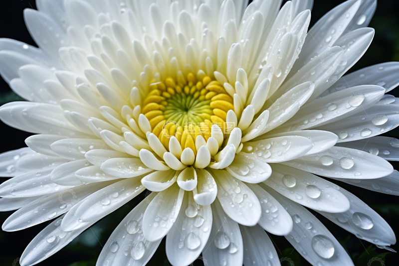 高清大图下载【趣麦麦图】带水珠的白色雏菊特写
