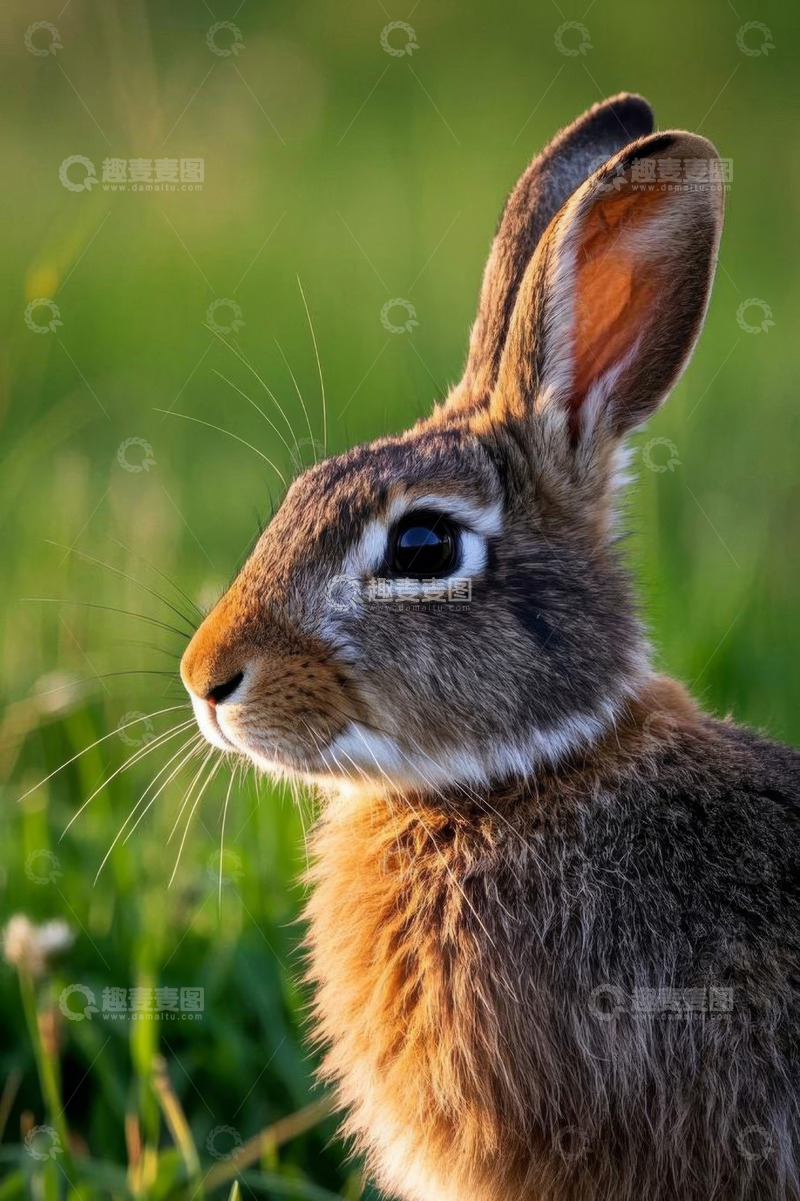 高清大图下载【趣麦麦图】草地上的兔子特写