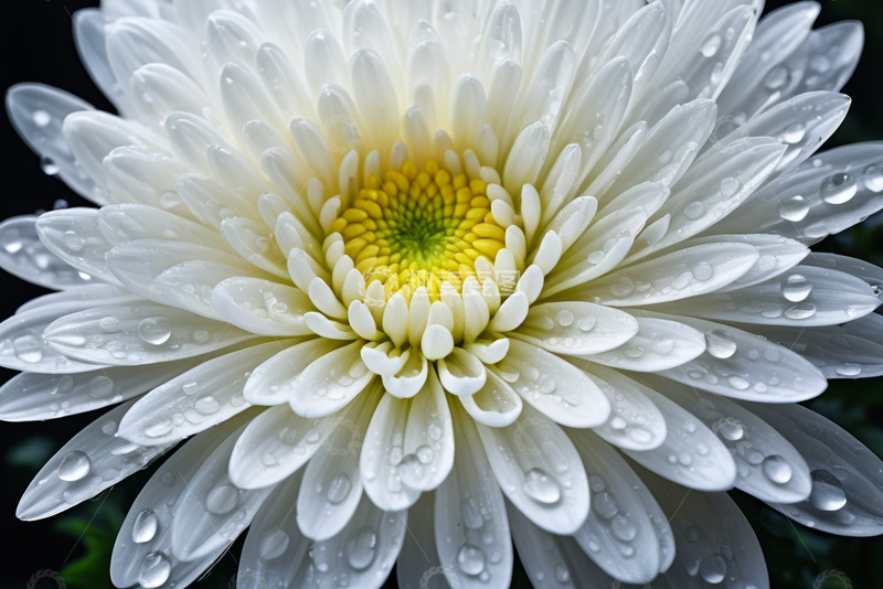 高清大图下载【趣麦麦图】带水珠的白色雏菊特写