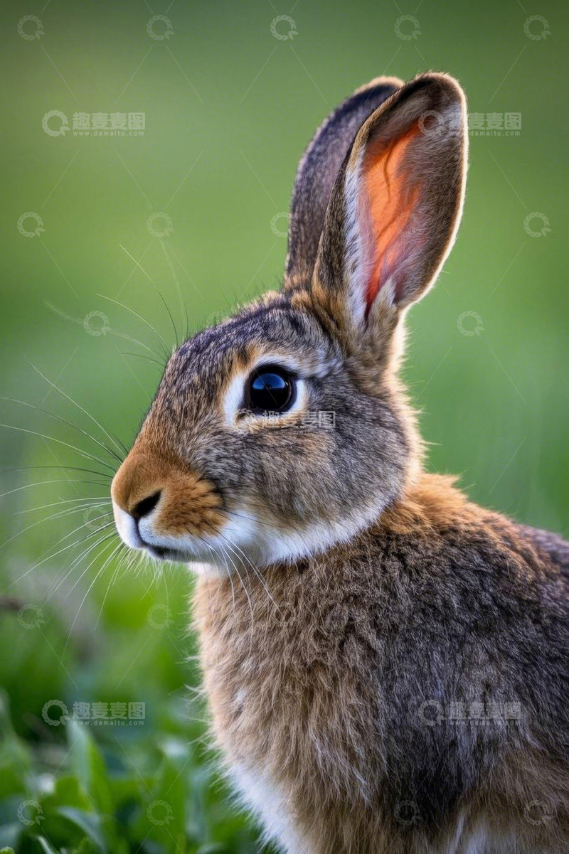 高清大图下载【趣麦麦图】草地上的兔子特写