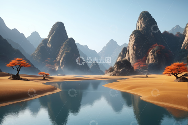 高清大图下载【趣麦麦图】山水沙漠自然风光