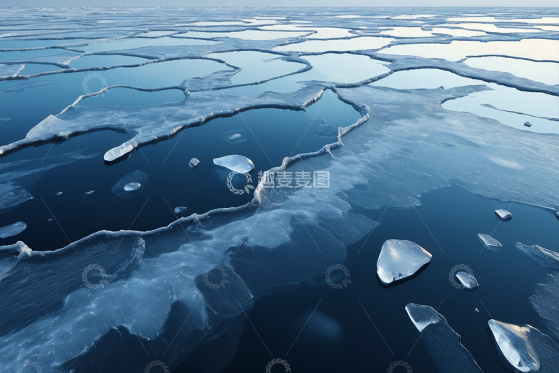高清大图下载【趣麦麦图】海面上漂浮的碎冰块景观