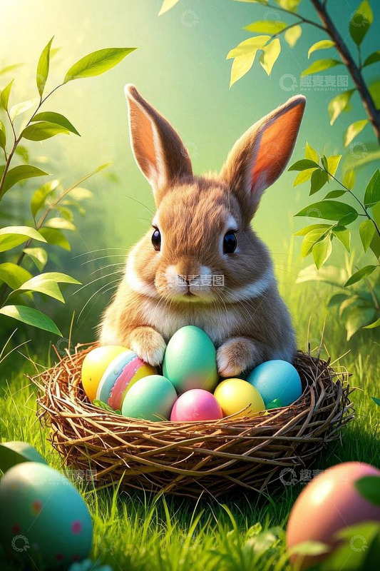 复活节兔子与彩蛋