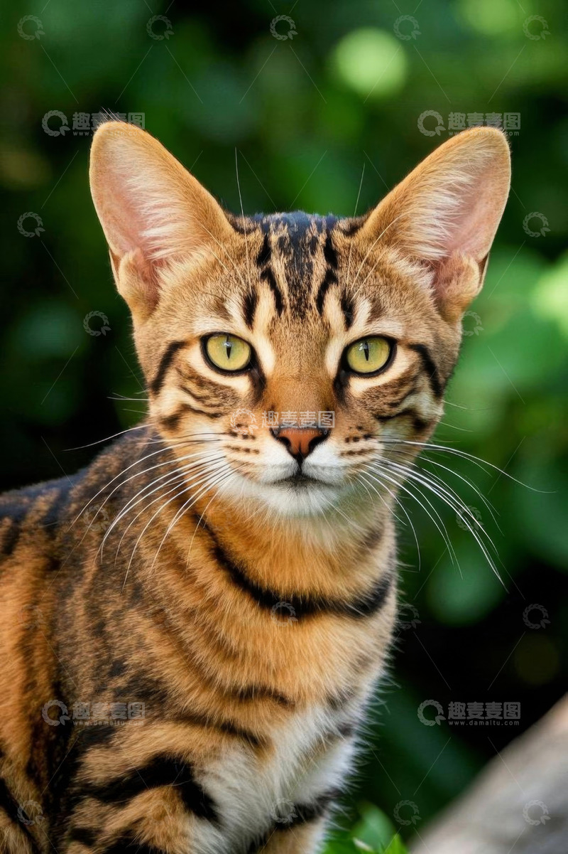 高清大图下载【趣麦麦图】花纹独特的猫咪特写