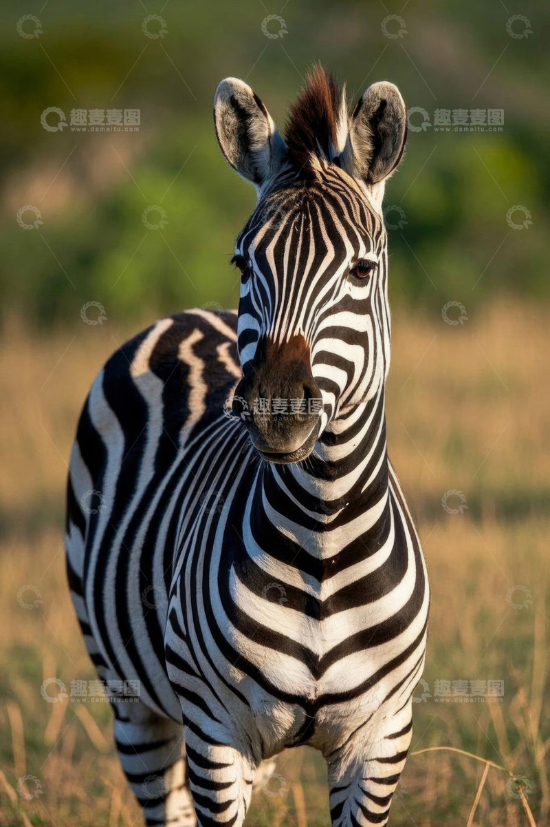 高清大图下载【趣麦麦图】草原上站立的斑马