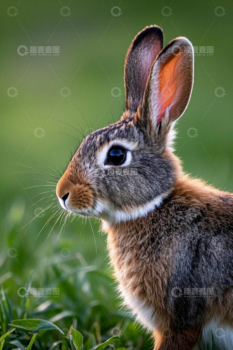 高清大图下载【趣麦麦图】草地上的兔子特写