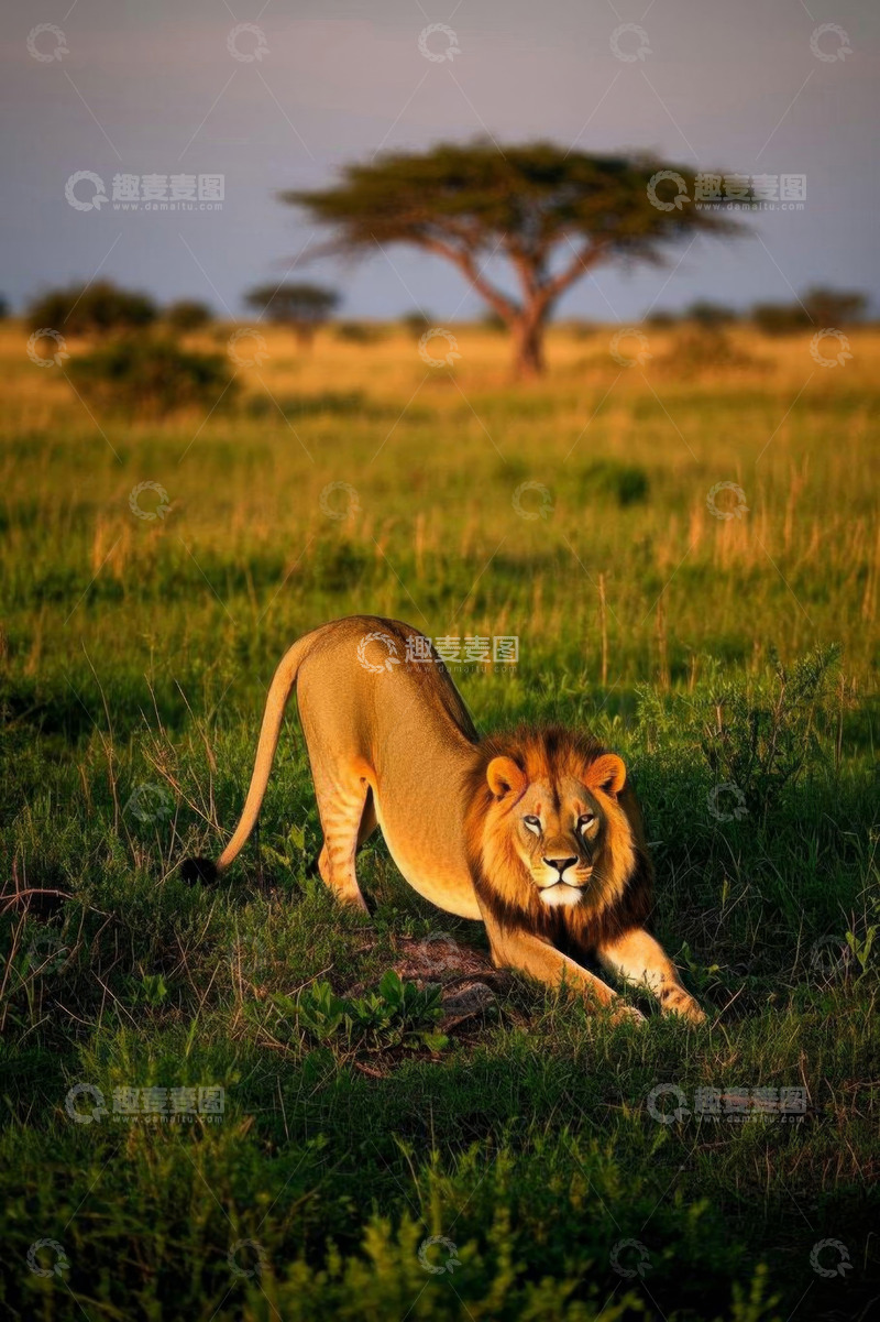 高清大图下载【趣麦麦图】非洲草原上的雄狮