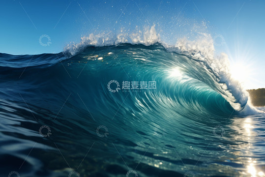 海洋蓝色波浪自然风光