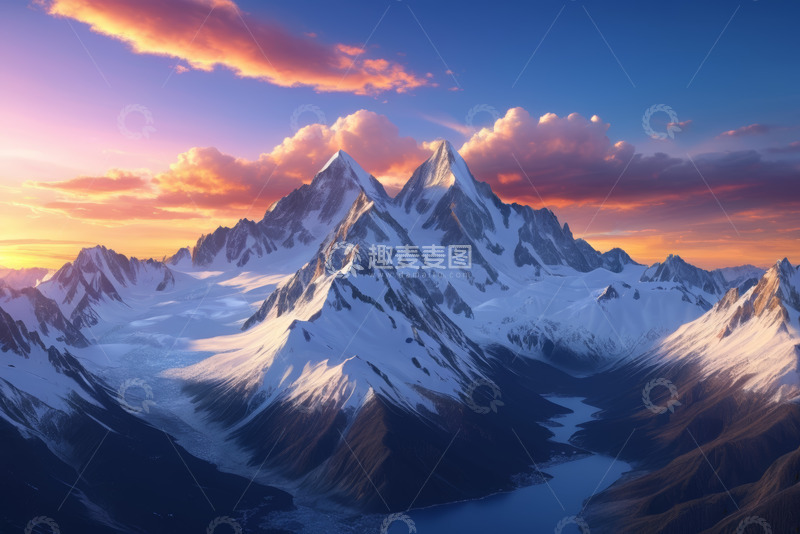 高清大图下载【趣麦麦图】雪山壮丽全景