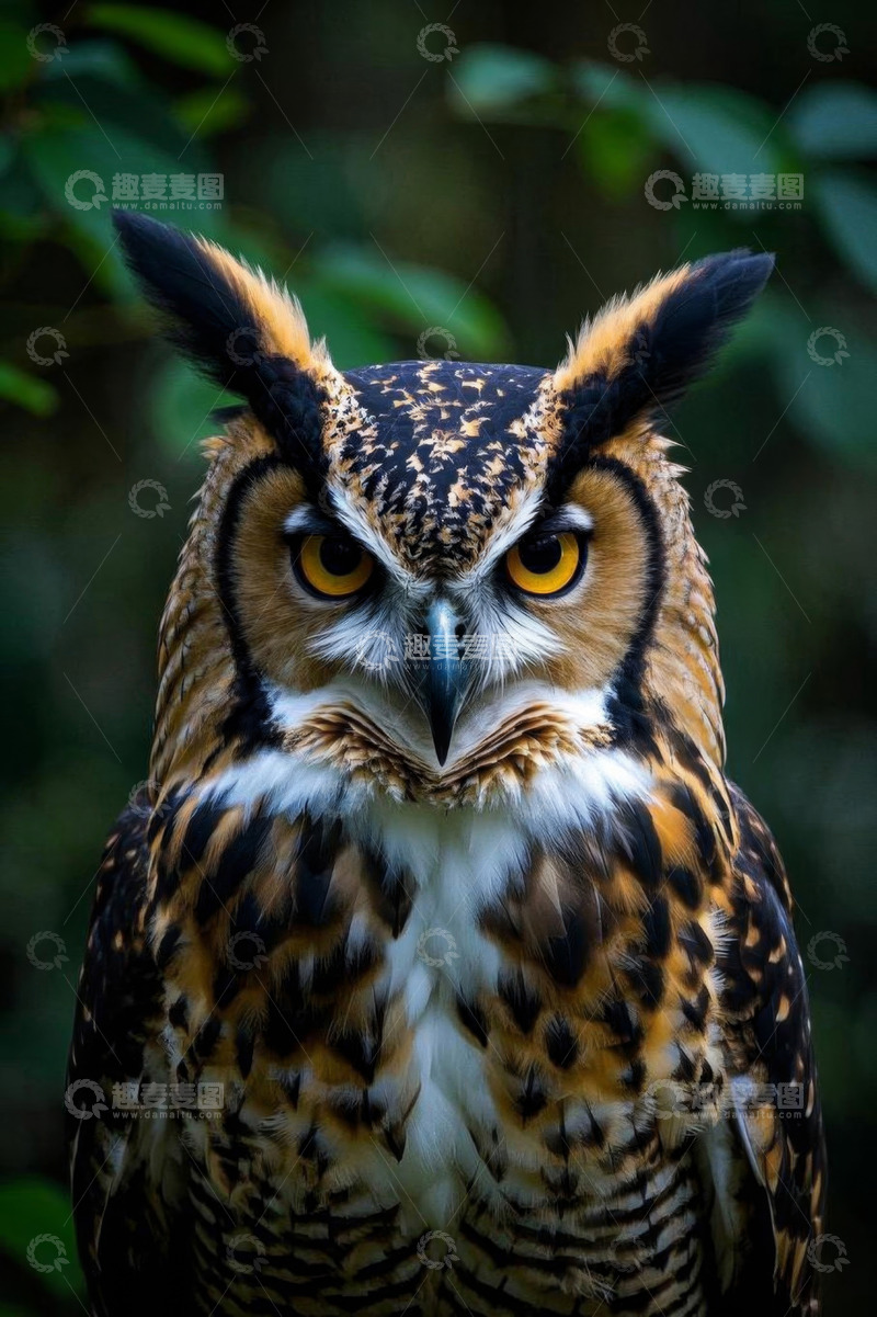 高清大图下载【趣麦麦图】特写猫头鹰凝视镜头