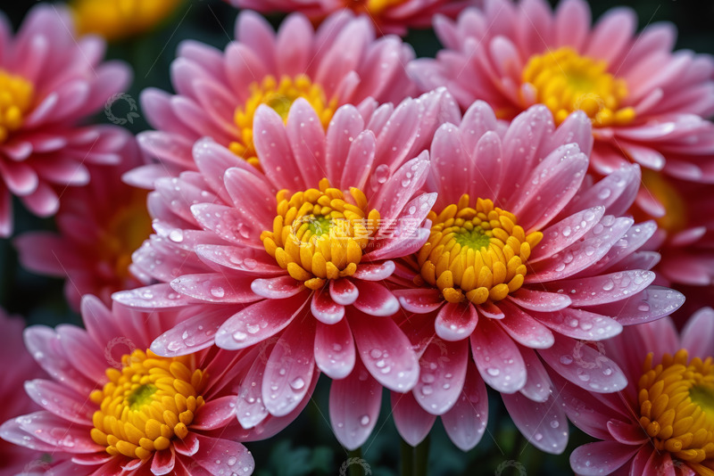 高清大图下载【趣麦麦图】带水珠的粉色菊花特写