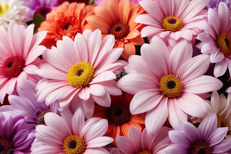 高清大图下载【趣麦麦图】多彩非洲菊花卉特写