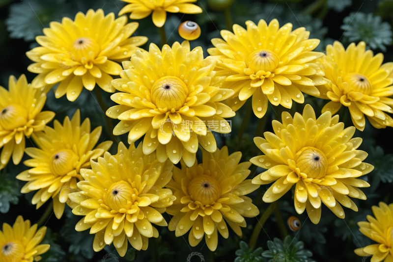 高清大图下载【趣麦麦图】黄色菊花微距特写