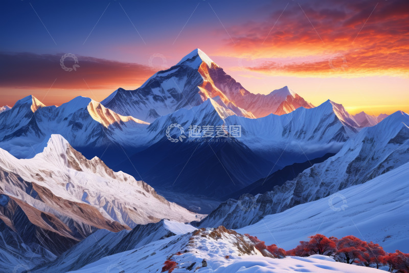 高清大图下载【趣麦麦图】雪山壮丽全景