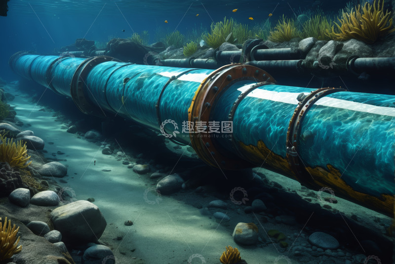 高清大图下载【趣麦麦图】水下铺设的工业管道