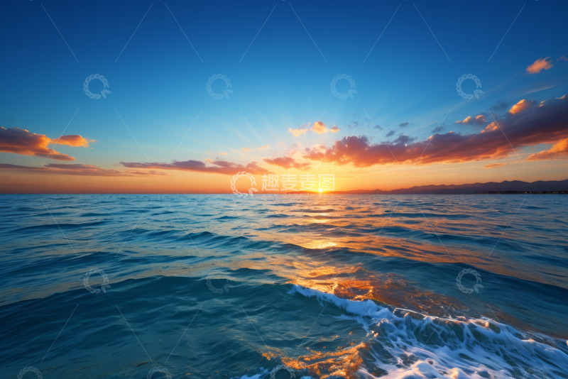 高清大图下载【趣麦麦图】海上日出自然风光