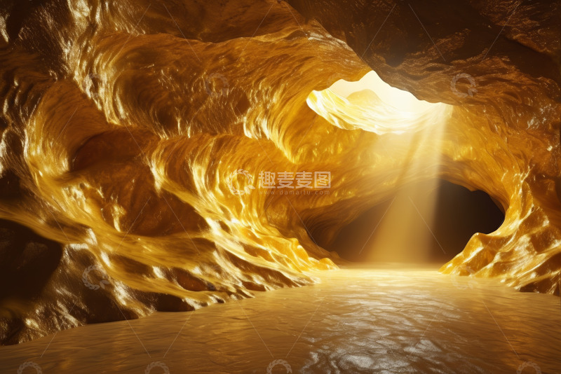高清大图下载【趣麦麦图】洞穴内部光影景观