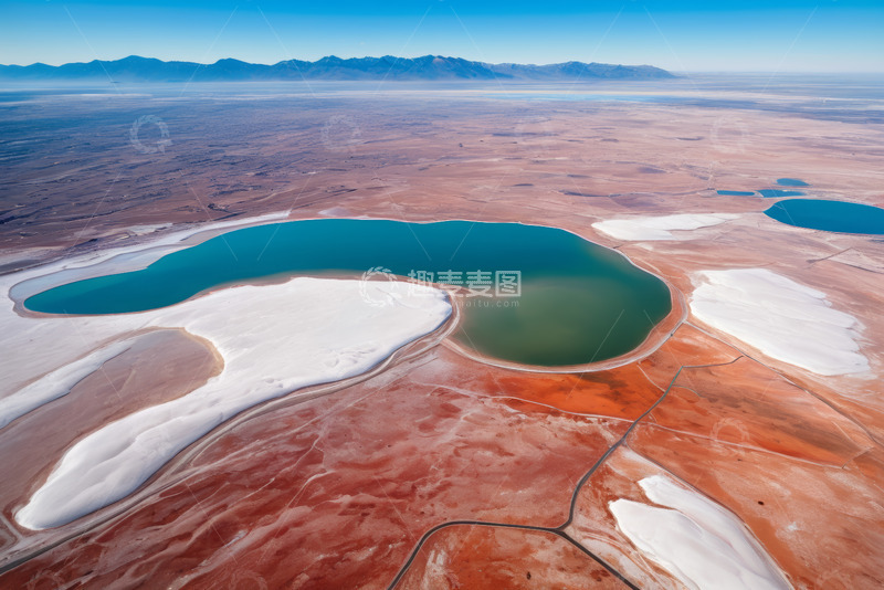 高清大图下载【趣麦麦图】航拍盐湖自然风光