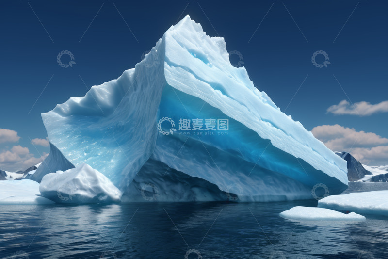 高清大图下载【趣麦麦图】海洋中的巨大冰山景观