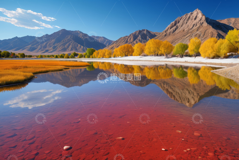 高清大图下载【趣麦麦图】秋日山水倒影自然风光