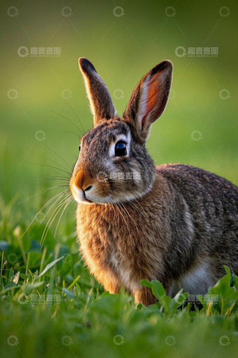 高清大图下载【趣麦麦图】草地上的兔子特写